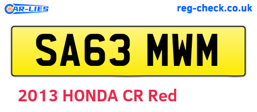 SA63MWM are the vehicle registration plates.