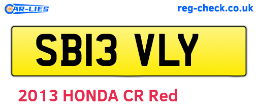 SB13VLY are the vehicle registration plates.