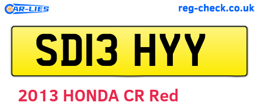 SD13HYY are the vehicle registration plates.