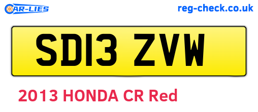 SD13ZVW are the vehicle registration plates.