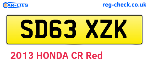 SD63XZK are the vehicle registration plates.