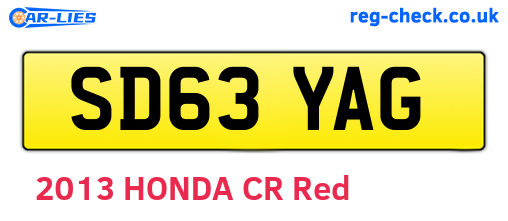 SD63YAG are the vehicle registration plates.