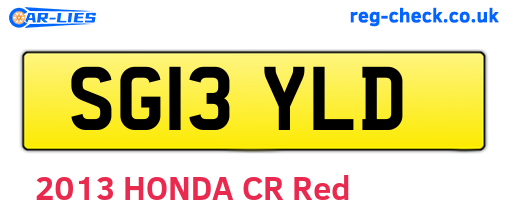 SG13YLD are the vehicle registration plates.