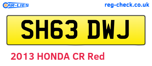 SH63DWJ are the vehicle registration plates.