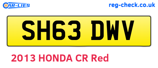 SH63DWV are the vehicle registration plates.