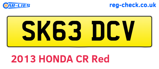 SK63DCV are the vehicle registration plates.