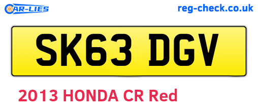 SK63DGV are the vehicle registration plates.