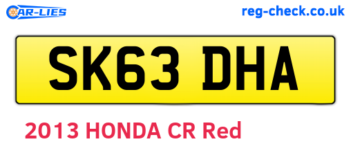 SK63DHA are the vehicle registration plates.