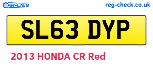 SL63DYP are the vehicle registration plates.