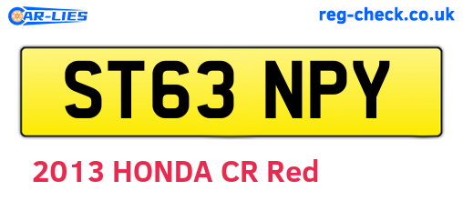 ST63NPY are the vehicle registration plates.