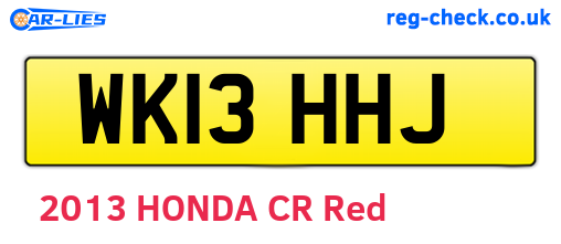 WK13HHJ are the vehicle registration plates.