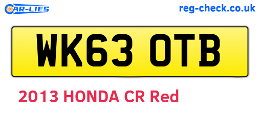 WK63OTB are the vehicle registration plates.