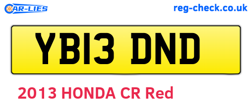 YB13DND are the vehicle registration plates.