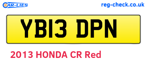 YB13DPN are the vehicle registration plates.