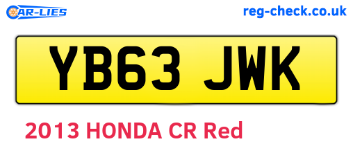 YB63JWK are the vehicle registration plates.