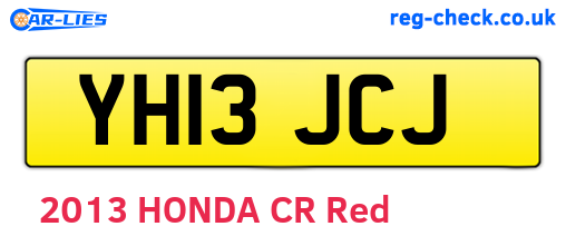 YH13JCJ are the vehicle registration plates.