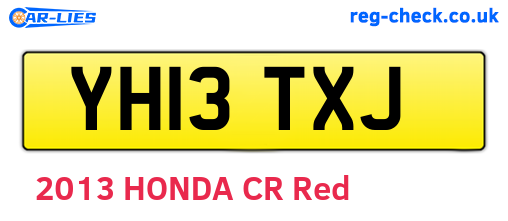 YH13TXJ are the vehicle registration plates.
