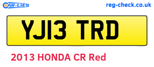 YJ13TRD are the vehicle registration plates.
