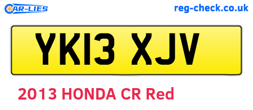 YK13XJV are the vehicle registration plates.