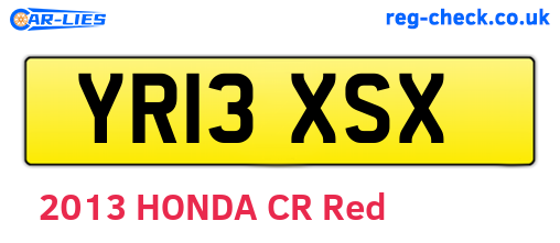 YR13XSX are the vehicle registration plates.