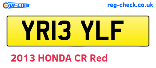 YR13YLF are the vehicle registration plates.