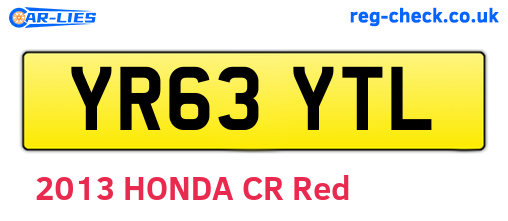 YR63YTL are the vehicle registration plates.