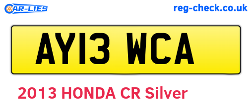 AY13WCA are the vehicle registration plates.
