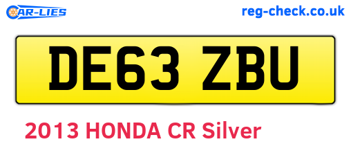 DE63ZBU are the vehicle registration plates.