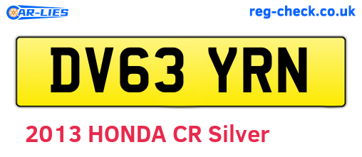 DV63YRN are the vehicle registration plates.