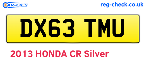 DX63TMU are the vehicle registration plates.