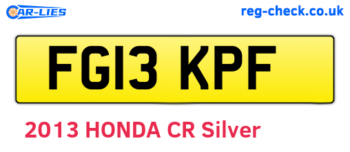 FG13KPF are the vehicle registration plates.
