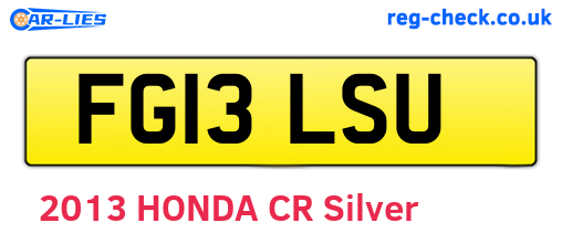 FG13LSU are the vehicle registration plates.