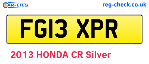FG13XPR are the vehicle registration plates.