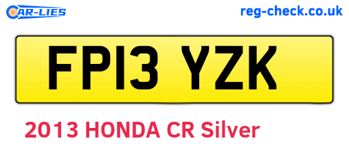 FP13YZK are the vehicle registration plates.