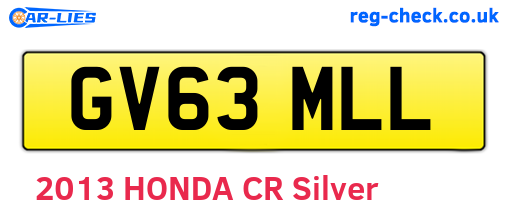 GV63MLL are the vehicle registration plates.