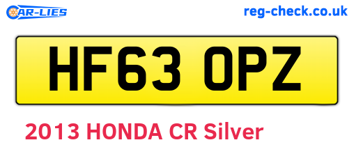 HF63OPZ are the vehicle registration plates.
