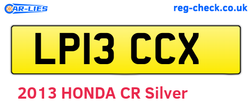 LP13CCX are the vehicle registration plates.