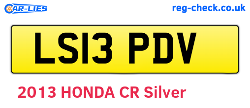 LS13PDV are the vehicle registration plates.