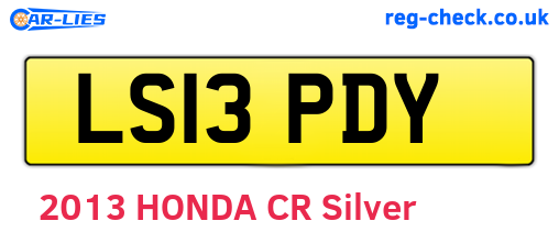 LS13PDY are the vehicle registration plates.
