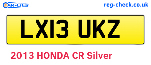 LX13UKZ are the vehicle registration plates.