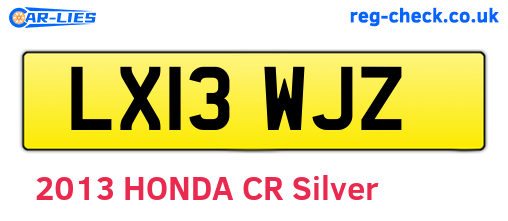 LX13WJZ are the vehicle registration plates.