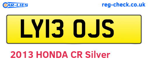 LY13OJS are the vehicle registration plates.