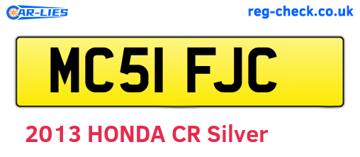 MC51FJC are the vehicle registration plates.