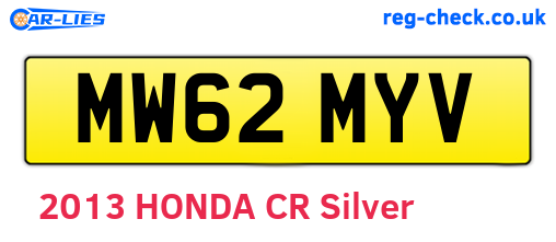 MW62MYV are the vehicle registration plates.