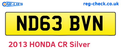 ND63BVN are the vehicle registration plates.