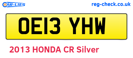 OE13YHW are the vehicle registration plates.