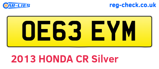 OE63EYM are the vehicle registration plates.