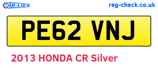 PE62VNJ are the vehicle registration plates.