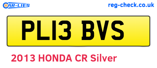 PL13BVS are the vehicle registration plates.