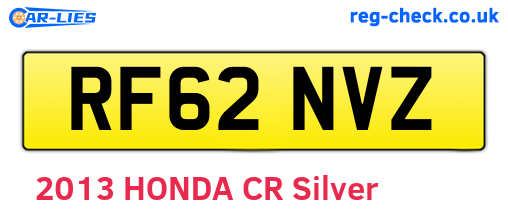 RF62NVZ are the vehicle registration plates.